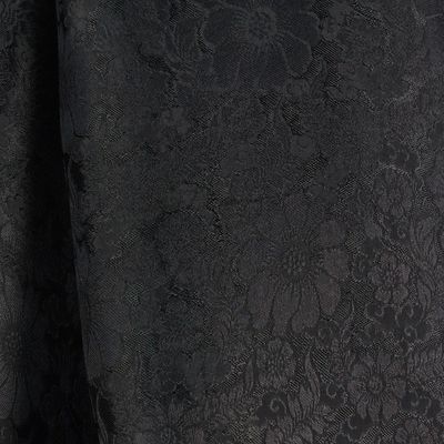 Alternate image for Artisan Crafted Rayon Blend Black Shawl with Floral Motif Mandarin Jet