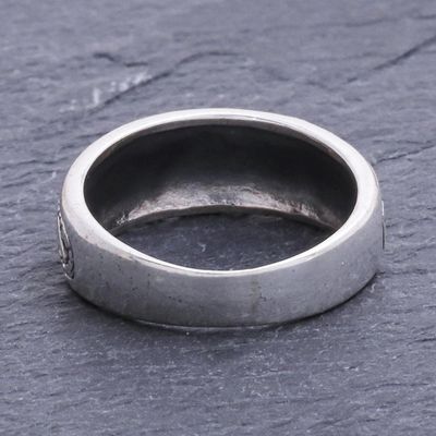 Alternate image for Hand Made Sterling Silver Band Ring from Thailand Moon Magic