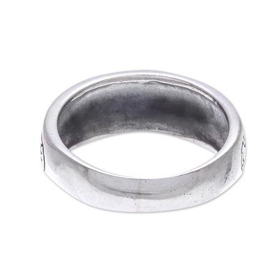 Alternate image for Hand Made Sterling Silver Band Ring from Thailand Moon Magic