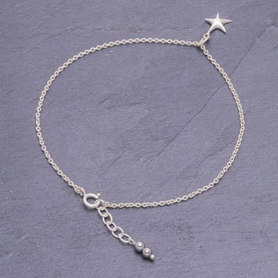 Alternate image for Sterling Silver Starfish Hematite Ankle Bracelet Sea Starfish