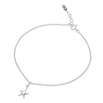 Alternate image for Sterling Silver Starfish Hematite Ankle Bracelet Sea Starfish
