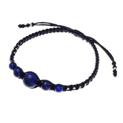 Alternate image for Hill Tribe Lapis Lazuli Beaded Macrame Bracelet Blue Way