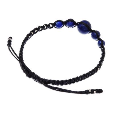 Alternate image for Hill Tribe Lapis Lazuli Beaded Macrame Bracelet Blue Way