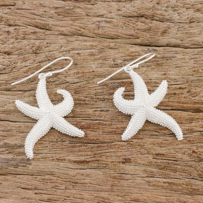 Alternate image for Sterling Silver Starfish Dangle Earrings from Thailand Dancing Starfish