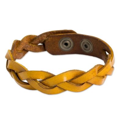 Alternate image for Mens Jewelry Braided Leather Wristband Bracelet Honey Rope