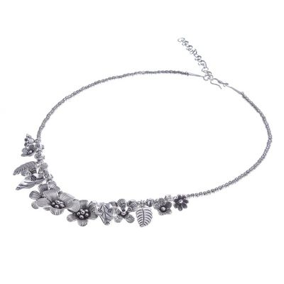 Alternate image for Silver 950 Flower Motif Pendant Necklace from Thailand Natures Miracle