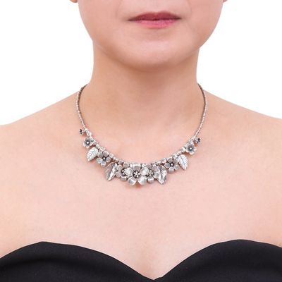 Alternate image for Silver 950 Flower Motif Pendant Necklace from Thailand Natures Miracle