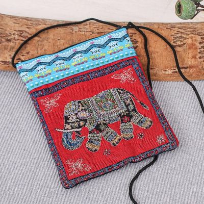 Alternate image for Small Elephant Motif Sling Mae Rim Elephant in Red