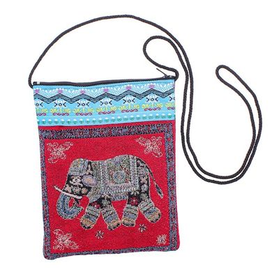 Alternate image for Small Elephant Motif Sling Mae Rim Elephant in Red