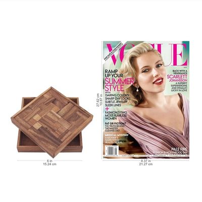 Alternate image for Handcrafted Square Wood Geometric Puzzle from Thailand Geometry Game
