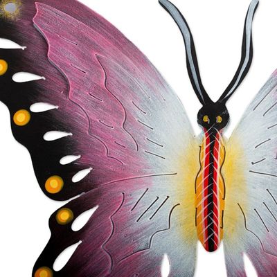 Alternate image for Handmade Purple Butterfly Steel Wall Sculpture Mexico Soul of Femininity