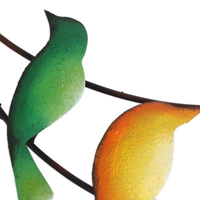 Alternate image for Steel Wall Sculpture of Birds and a Butterfly from Mexico Friends of Summer