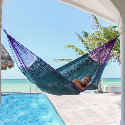 Alternate image for Striped Rope Hammock Double Royal Pheasant