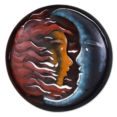 Alternate image for Hand Made Sun and Moon Steel Wall Art Sculpture Romance Eclipse