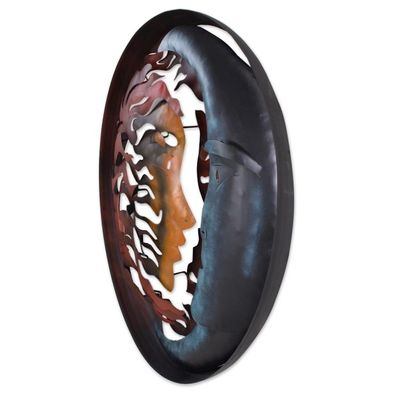 Alternate image for Hand Made Sun and Moon Steel Wall Art Sculpture Romance Eclipse