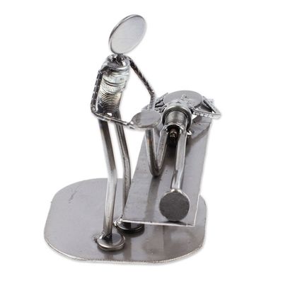 Alternate image for Handmade Chiropractic Recycled Metal Figurine from Mexico Chiropractic