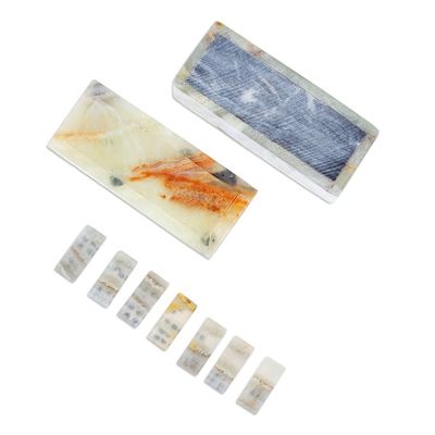 Alternate image for Handcrafted Onyx and Marble Domino Set from Mexico Precious Strategy