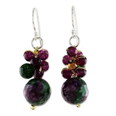 Alternate image for Quartz Beaded Earrings with Sterling Silver Hooks Luscious Fruit