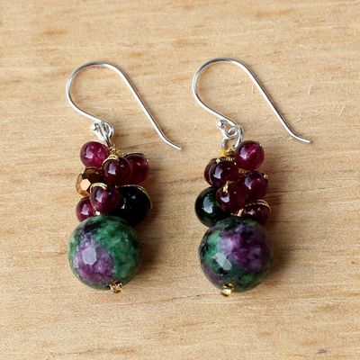Alternate image for Quartz Beaded Earrings with Sterling Silver Hooks Luscious Fruit