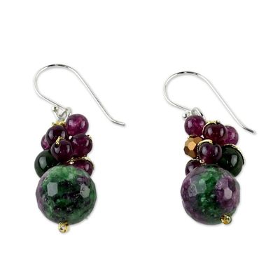 Alternate image for Quartz Beaded Earrings with Sterling Silver Hooks Luscious Fruit