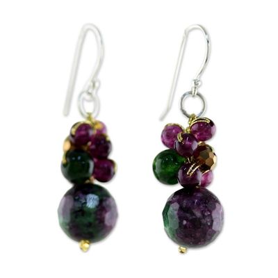 Alternate image for Quartz Beaded Earrings with Sterling Silver Hooks Luscious Fruit