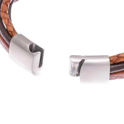 Alternate image for Leather Cord Bracelet in Brown from Thailand Free Spirited in Brown