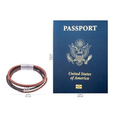 Alternate image for Leather Cord Bracelet in Brown from Thailand Free Spirited in Brown