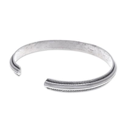 Alternate image for Artisan Crafted Sterling Silver Cuff Bracelet Feather Flow