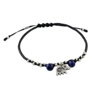 Alternate image for Karen Silver and Lapis Lazuli Elephant Beaded Bracelet Spiritual Elephant