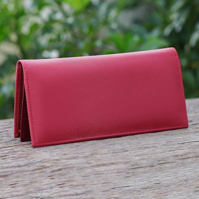Alternate image for Hand Crafted Red Leather Wallet Five Alarm