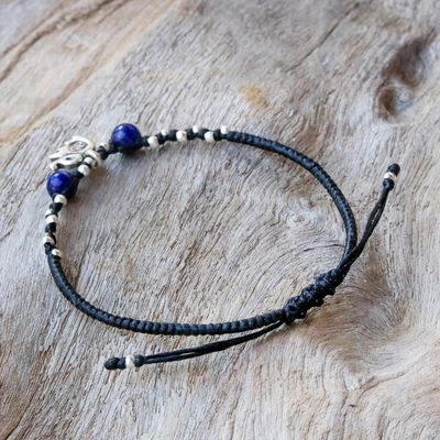 Alternate image for Karen Silver and Lapis Lazuli Elephant Beaded Bracelet Spiritual Elephant