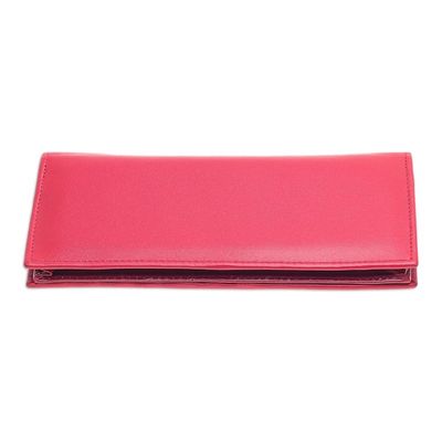 Alternate image for Hand Crafted Red Leather Wallet Five Alarm