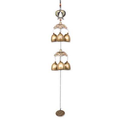 Alternate image for Fish Themed Wind Chime Made from Aluminum and Brass Rebirth Bells