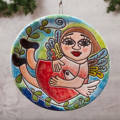 Alternate image for Ceramic Wall Art of a Winged Woman from Mexico Winged Woman