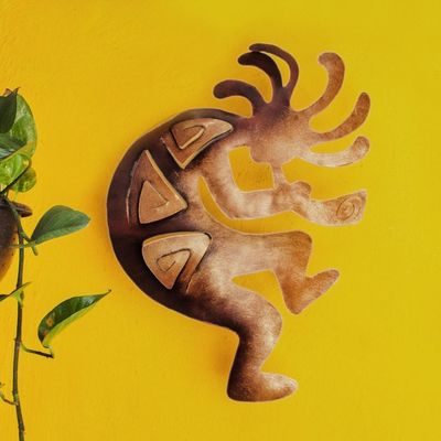 Alternate image for Cultural Steel Wall Art Musician Medium Kokopelli Peace