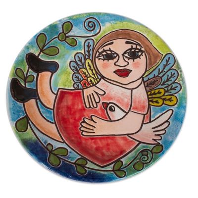 Alternate image for Ceramic Wall Art of a Winged Woman from Mexico Winged Woman