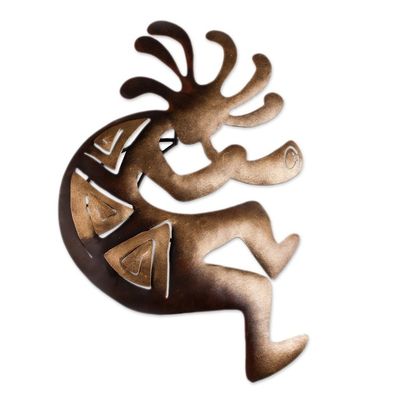 Alternate image for Cultural Steel Wall Art Musician Medium Kokopelli Peace
