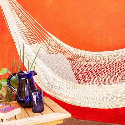 Alternate image for Maya Ivory Rope Hammock Triple Uxmal Ivory