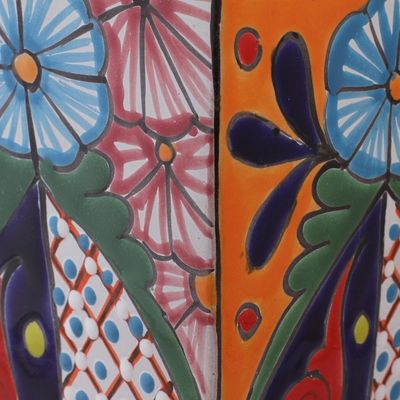 Alternate image for Hand-Painted Talavera Ceramic Vase Crafted in Mexico Talavera Symmetry