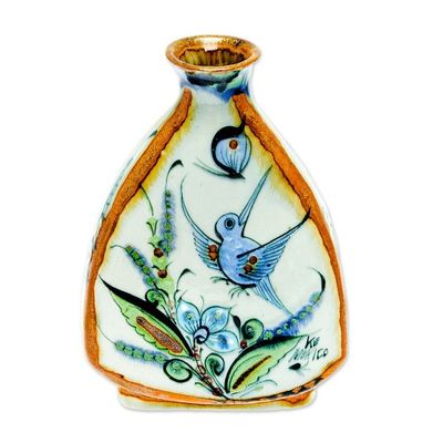 Alternate image for Hand-Painted Floral Ceramic Vase from Mexico Delta Nature