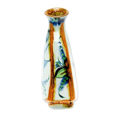 Alternate image for Hand-Painted Floral Ceramic Vase from Mexico Delta Nature