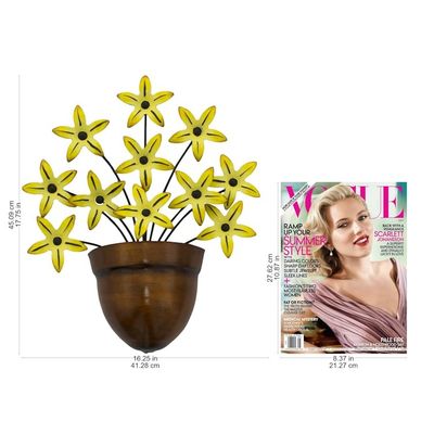 Alternate image for Yellow Flower Iron Wall Sculpture Crafted by Hand Black-Eyed Susan