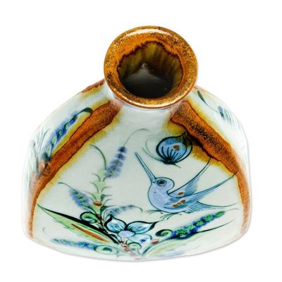 Alternate image for Hand-Painted Floral Ceramic Vase from Mexico Delta Nature