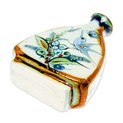 Alternate image for Hand-Painted Floral Ceramic Vase from Mexico Delta Nature
