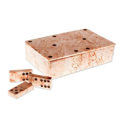 Alternate image for Light Rose Marble 28-Piece Domino Set Mexico Pink Domino