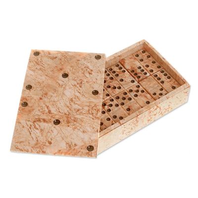 Alternate image for Light Rose Marble 28-Piece Domino Set Mexico Pink Domino