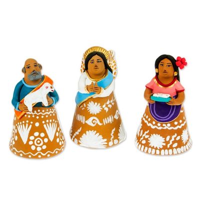 Alternate image for Handcrafted Ceramic Nativity Scene Bells 11 pieces Nativity Scene Bells