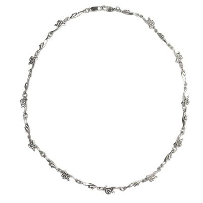 Alternate image for Artisan Crafted Sterling Silver Floral Chain Necklace Petite Floral Garland