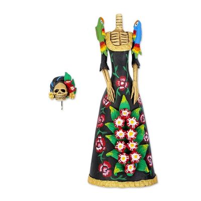Alternate image for Handmade Ceramic Day of the Dead Statuette La Catrina Regina