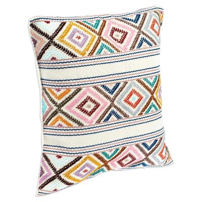 Alternate image for Hand Loomed Cotton Cushion Cover with Geometric Pattern Festive Autumn